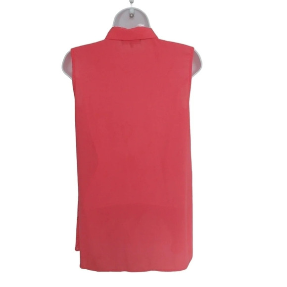 Vex Collection Blouse Button Down Faux Layers Salmon Pink 34 - Picture 6 of 8